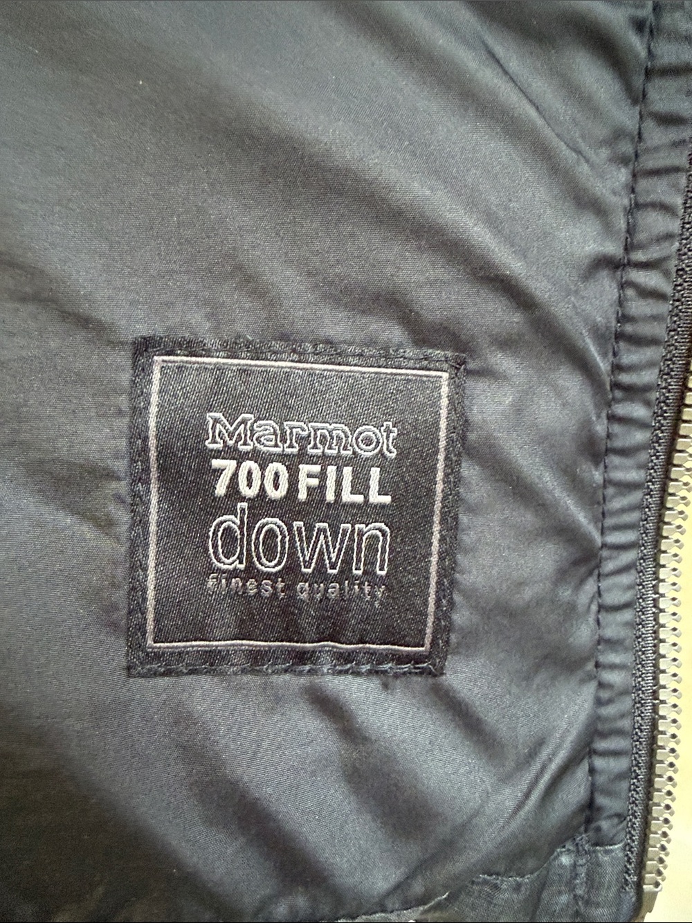 Marmot Black Zip-Front Fleece Jacket 700 Filled Down - Picture 7 of 8